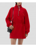 Мини-платье MSGM 3141MDA69 из джерси с молнией красное