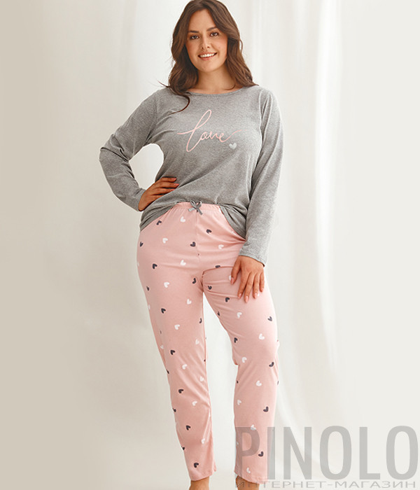 Пижама TARO Cora 2607 серо-розовый (размеры 2XL-3XL) Пижама TARO Cora 2607 серо-розовый (размеры 2XL-3XL)