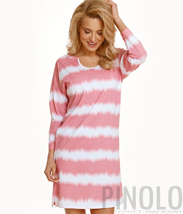 Ночная рубашка TARO Carla 2568 розово-белая Ночная рубашка TARO Carla 2568 розово-белая