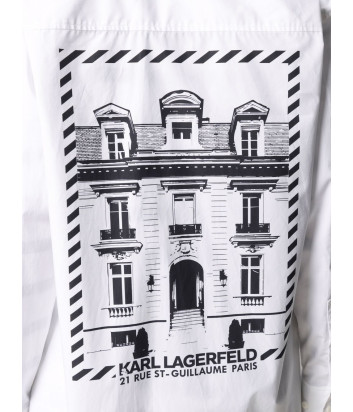 Белая рубашка KARL LAGERFELD 211W1680 с рисунком на спине