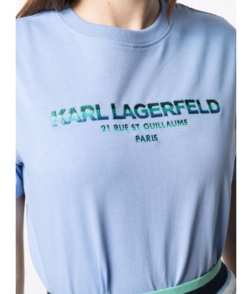 Футболка KARL LAGERFELD 215W1706 голубая с логотипом