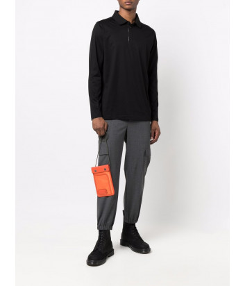 Мужское поло KARL LAGERFELD 745002 512200 с длинным рукавом черное