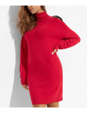 Платье ERMANNO FIRENZE D39ET MG16PAT с декором на плече красное