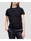 Футболка KARL LAGERFELD 216W1704 с логотипом из страз черная