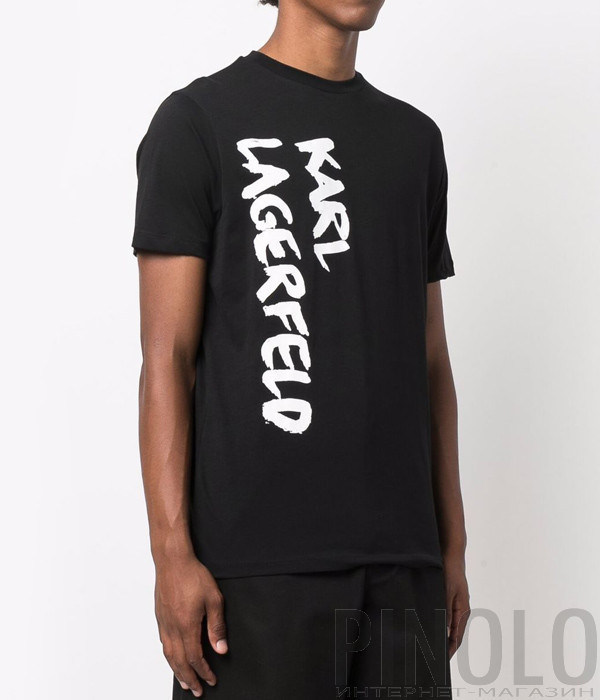 Мужская футболка KARL LAGERFELD 755041 512226 черная с логотипом
