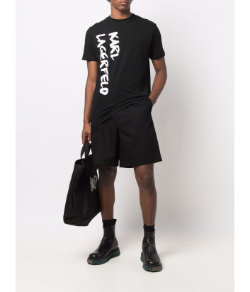 Мужская футболка KARL LAGERFELD 755041 512226 черная с логотипом