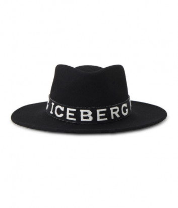 Шляпа-федора ICEBERG 71016901 с вышитым логотипом черная