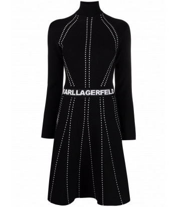 Платье KARL LAGERFELD 216W2031 с декоративной строчкой черное