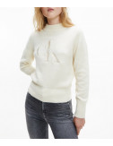 Джемпер CALVIN KLEIN Jeans J20J216605 с вышитым логотипом молочный