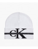 Вязаная шапка CALVIN KLEIN Jeans K50K507181 белая с логотипом