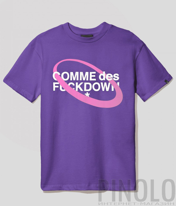 Женская хлопковая футболка COMME DES FUCKDOWN CDFD1631 фиолетовая