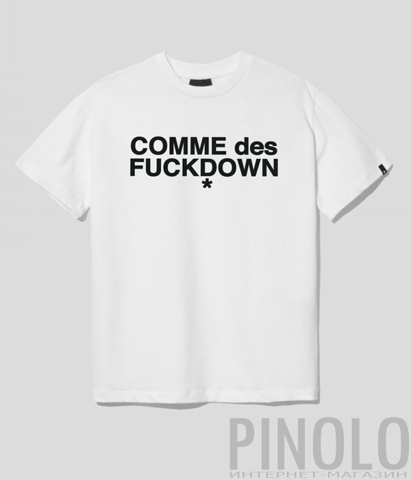 Женская футболка COMME DES FUCKDOWN CDFD1537 белая с логотипом