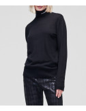 Черный гольф KARL LAGERFELD 216W2090 с вышитым логотипом