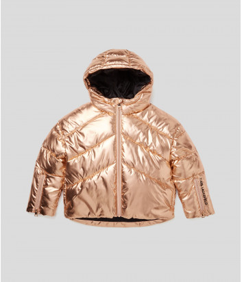 Пуховик KARL LAGERFELD Kids Z16115 с эффектом металлик золотой