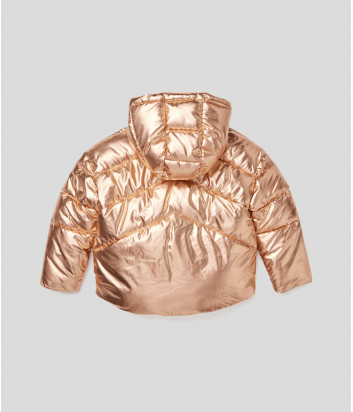 Пуховик KARL LAGERFELD Kids Z16115 с эффектом металлик золотой