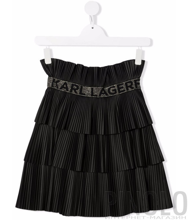 Плиссированная юбка KARL LAGERFELD Kids Z13077 с брендированным поясом