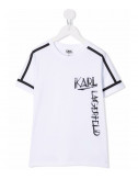 Футболка из органического хлопка KARL LAGERFELD Kids Z25300 белая с логотипом