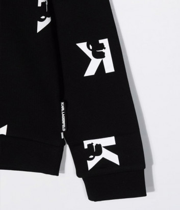 Толстовка KARL LAGERFELD Kids Z25320 черная с принтом в виде букв