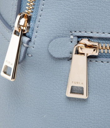 Кожаный рюкзак FURLA Libera M WB00433 с внешним карманом голубой