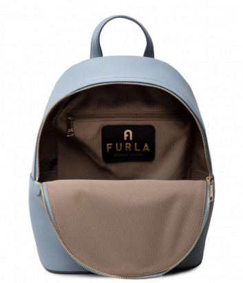 Кожаный рюкзак FURLA Libera M WB00433 с внешним карманом голубой