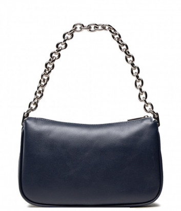 Кожаная сумка через плечо FURLA Moon S WB00356 с ручкой-цепочкой синяя