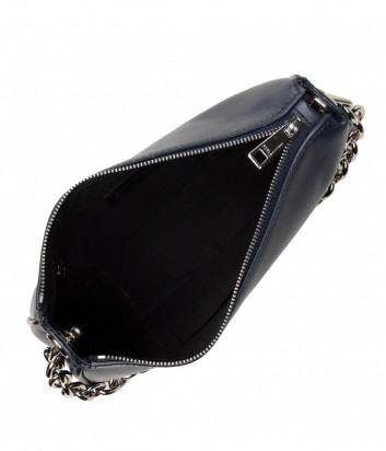 Кожаная сумка через плечо FURLA Moon S WB00356 с ручкой-цепочкой синяя