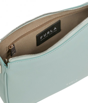Кожаная сумка через плечо FURLA Moon S WB00356 с ручкой-цепочкой мятная