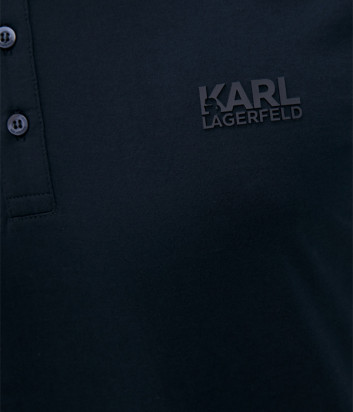Мужское поло KARL LAGERFELD 745001 512200 с длинным рукавом синее