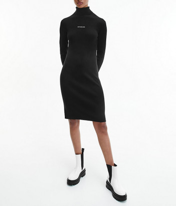 Трикотажное платье CALVIN KLEIN Jeans J20J216752 черное Трикотажное платье CALVIN KLEIN Jeans J20J216752 черное