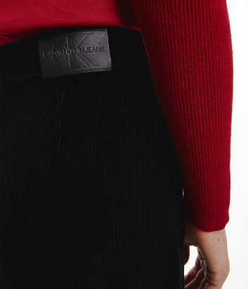 Вельветовая мини-юбка CALVIN KLEIN Jeans J20J217349 на пуговицах черная