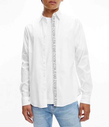 Белая рубашка CALVIN KLEIN Jeans J30J318620 с брендированной тесьмой