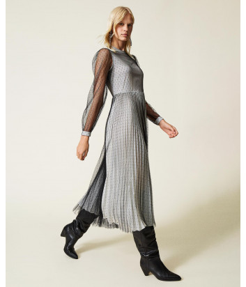 Длинное платье TWINSET 212TT2061 c расклешенной юбкой с плиссировкой