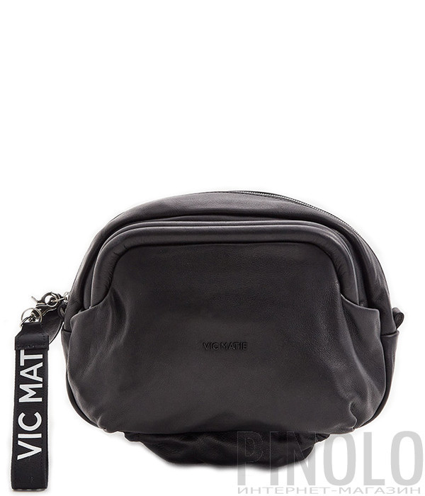 Кожаная сумка через плечо VIC MATIE 1W0424T в комплекте с зонтиком черная