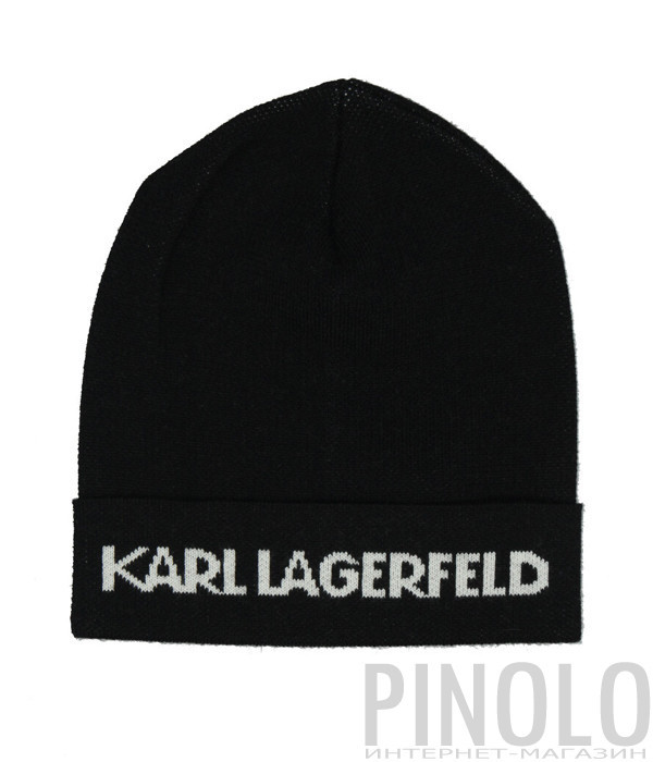 Шапка KARL LAGERFELD 805601 512327 черная с логотипом