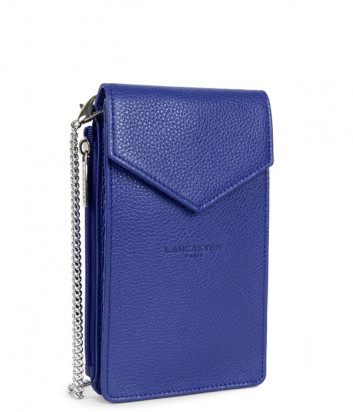 Кожаная сумочка-клатч на цепочке LANCASTER Foulonne PM 170-27 для смартфона синяя
