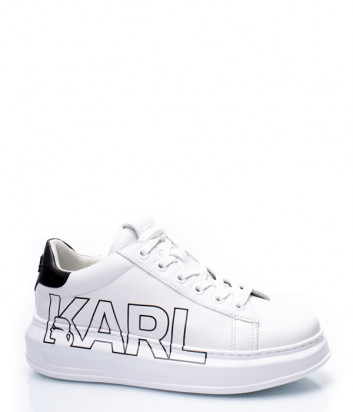 Кожаные кроссовки KARL LAGERFELD KL62511 белые с логотипом