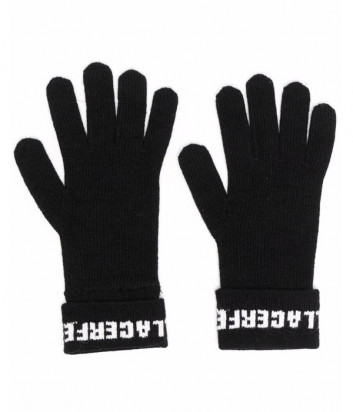 Трикотажные перчатки KARL LAGERFELD 216W3603 черные с логотипом