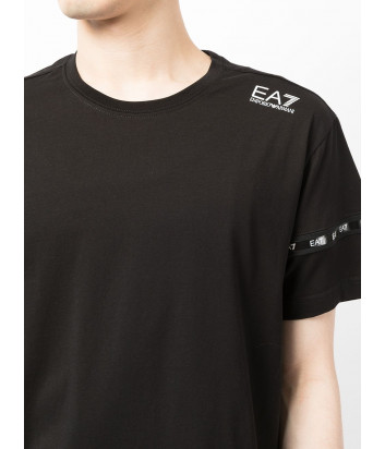 Хлопковая футболка EA7 EMPORIO ARMANI 6KPT20 PJ02Z черная с логотипом