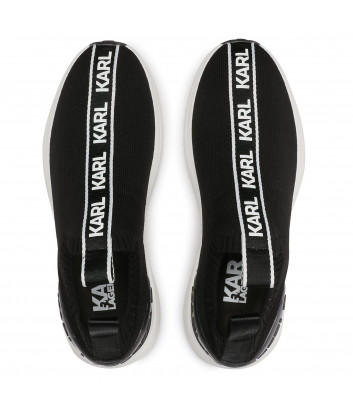 Текстильные кроссовки KARL LAGERFELD KL62115 черные с логотипом