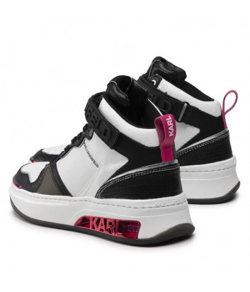 Высокие кожаные кроссовки KARL LAGERFELD KL62040 комбинированные