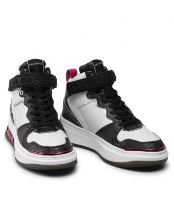 Высокие кожаные кроссовки KARL LAGERFELD KL62040 комбинированные