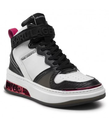 Высокие кожаные кроссовки KARL LAGERFELD KL62040 комбинированные