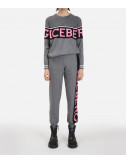 Трикотажный костюм ICEBERG A0017010-AB037010 серый с розовым логотипом