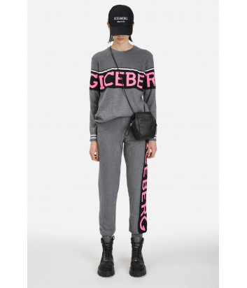 Трикотажный костюм ICEBERG A0017010-AB037010 серый с розовым логотипом