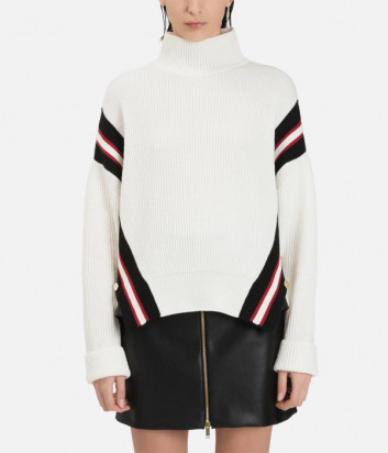 Молочный свитер ICEBERG A0047077 с контрастными боковыми полосами