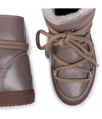 Кожаные ботинки INUIKII 70202-59 на меху бежевые