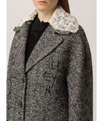 Пальто ERMANNO FIRENZE D39ET CP49RES воротник подчеркнут кружевом