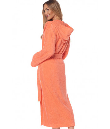 Длинный халат L&L 2102 Frotte с капюшоном оранжевый