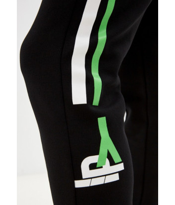 Спортивные брюки ICE PLAY B011P406 черные с бело-зеленым принтом