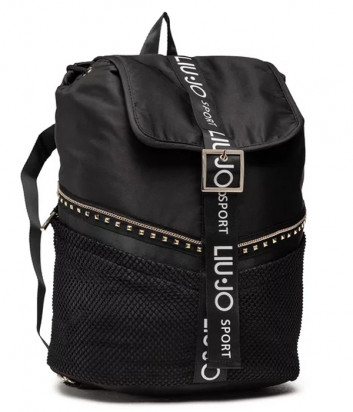 Нейлоновый рюкзак LIU JO TF1178 T0300 с заклепками и логотипом черный